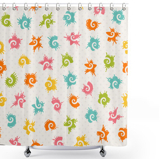 Personality  Vector Seamless Baby Pattern Shower Curtains