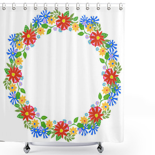 Personality  Hello Summer. Wreath Composition. Shower Curtains