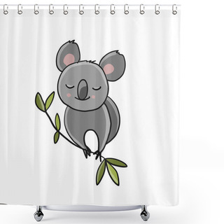 Personality  Little Koala Character. Sketch For Your Design Shower Curtains