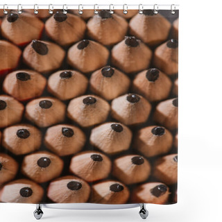 Personality  Full Frame Image Of Pile Of Graphite Pencils Background  Shower Curtains