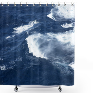 Personality  Rough Seas And Waves Shower Curtains