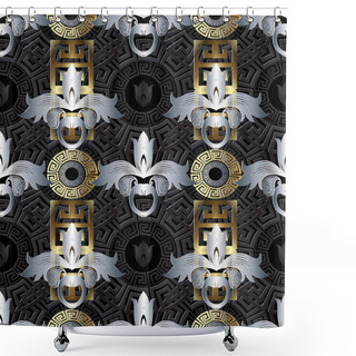 Personality  3d Baroque Versace Seamless Pattern. Shower Curtains