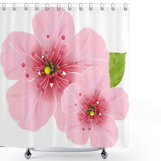 Personality  Cherry Blossom Flowers Shower Curtains