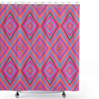 Personality  Seamless Colorful Ethnic Pattern Shower Curtains