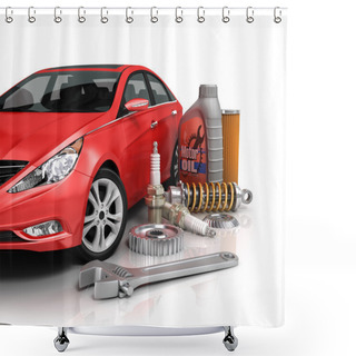 Personality  Auto Parts With Beautiful Car. Shower Curtains