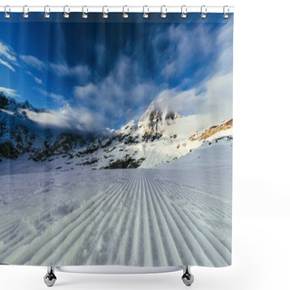 Personality  Tranquil Mountains Landscape Under Blue Sky, Austria Shower Curtains