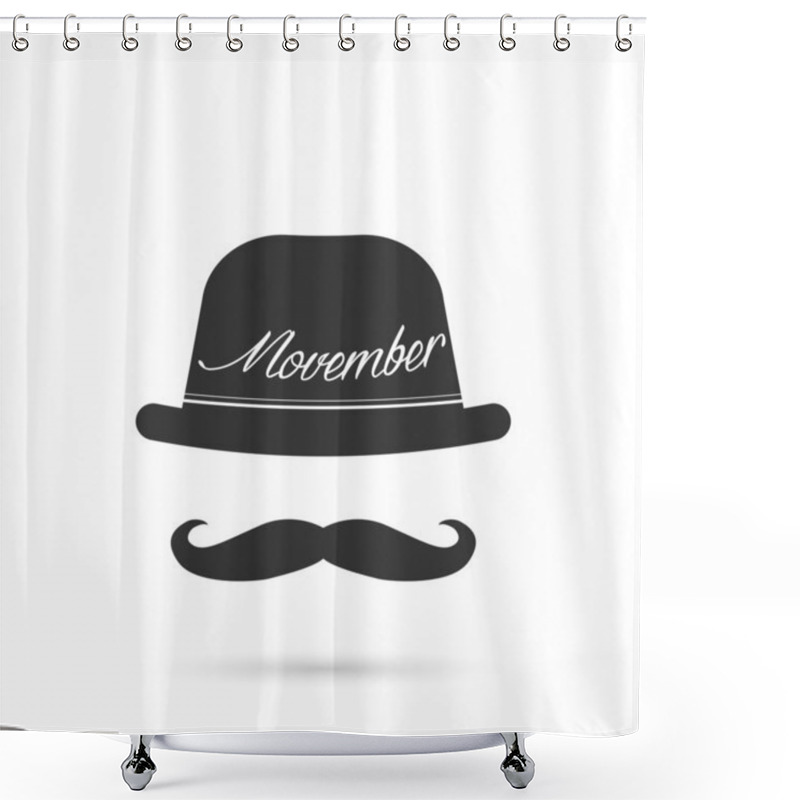 Personality  Movember Illustration On White Shower Curtains