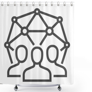 Personality  Community  Square Line Vector Icon. Shower Curtains