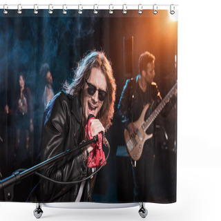 Personality  Rock Band On Stage Shower Curtains