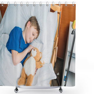 Personality  Little Boy In Hospital Bed Shower Curtains