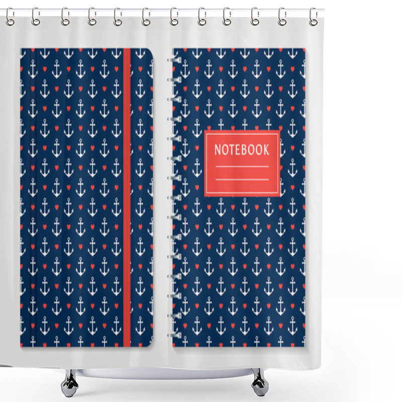 Personality  Notebook Cover Design. Vector Set. Shower Curtains