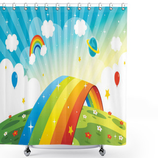 Personality  Concept Of A Colorful Rainbow Shower Curtains