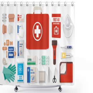 Personality  First Aid Kit Box  Shower Curtains