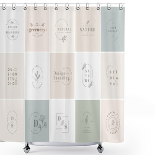 Personality  Floral Brand And Logo Designs Vector Collection Shower Curtains