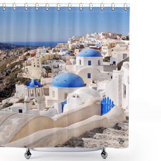 Personality  Classical Greek Style Church In Santorini, Greece Shower Curtains