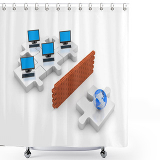 Personality  Firewall. Information Security Concept Shower Curtains