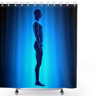 Personality  Blank Posture Side - Blue Medical Position Shower Curtains