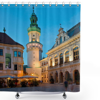 Personality  The Main Square In Sopron Shower Curtains