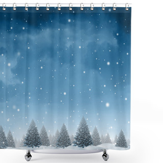 Personality  Winter Snow Background Shower Curtains
