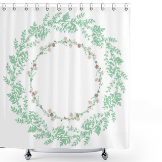 Personality  Wreaths, Branches, Laurels With Herbs, Plants And Flowers Shower Curtains