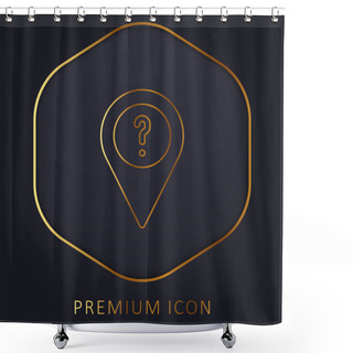 Personality  Ask Golden Line Premium Logo Or Icon Shower Curtains