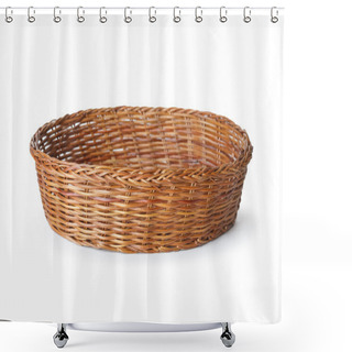 Personality  Empty  Basket On White Background Shower Curtains
