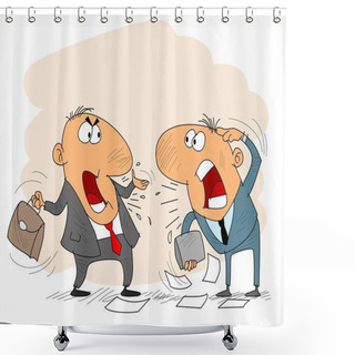 Personality  Two Arguing Businessman  Shower Curtains
