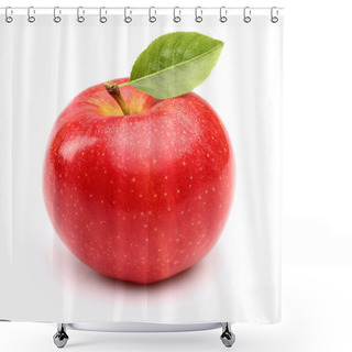 Personality  Red Apple With Leaf Shower Curtains