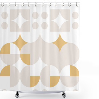 Personality  Minimal Geometric Composition. Beige And Mustard Colors. Vector Illustration, Flat Design Shower Curtains