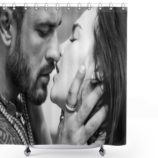 Personality  Love Story. Beautiful Young Couple Hugging. Love Concept. Couple Is Hugging. Passion Love Couple. Romantic Moment. Muscular Man And Fit Slim Young Female Kissing. Couple Goals. Shower Curtains