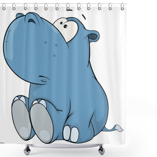 Personality  Cute Hippopotamus Shower Curtains
