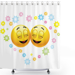 Personality  SMILEY Shower Curtains