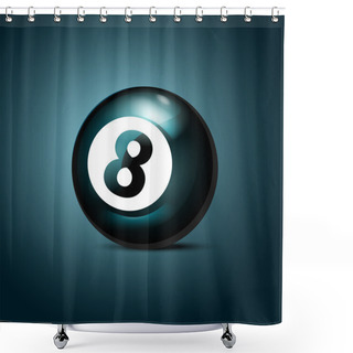 Personality  Billiards Eight Ball. Vector Illustration.  Shower Curtains
