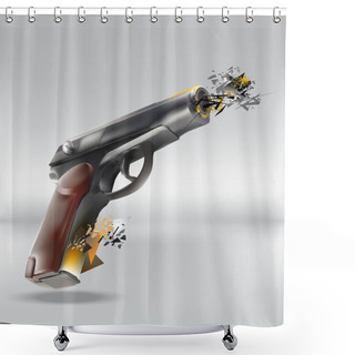 Personality  Vector Illustration Of A Abstract Gun. Shower Curtains