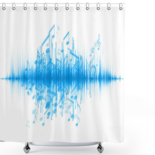 Personality  Music Wave Shower Curtains