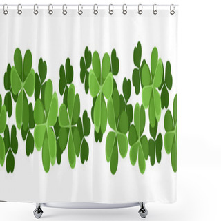 Personality  St. Patrick's Day Vector Horizontal Seamless Background With Shamrock. Shower Curtains