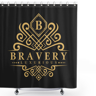Personality  Letter B Logo - Classic Luxurious Style Logo Template Shower Curtains