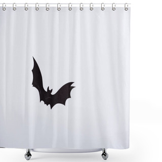 Personality  Black Paper Bat On White Background Shower Curtains