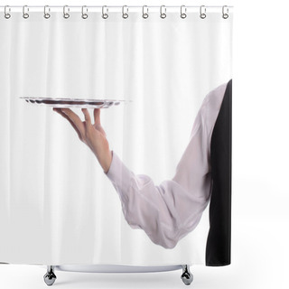 Personality  Tray On Waiter Hand Shower Curtains