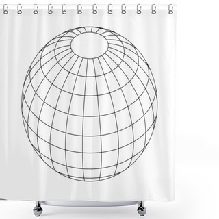 Personality  Wireframe Globe Shower Curtains