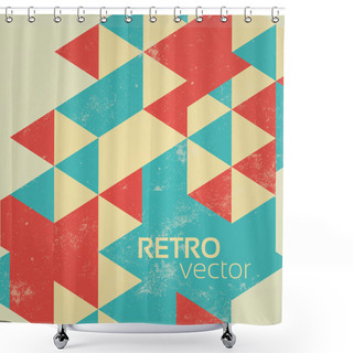 Personality  Retro Colorful Abstract Geometric Vintage Background Shower Curtains
