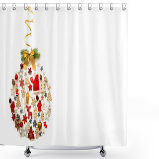 Personality  Christmas Ball, Decoration And Ornament, Copy Space, Isolated Background Shower Curtains