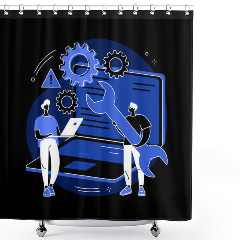 Personality  Computer Troubleshooting Abstract Concept Vector Illustration. Shower Curtains