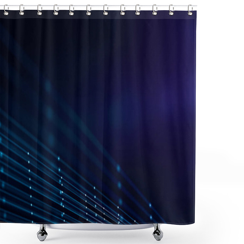 Personality  Fiber Optic Concept, Internet Speed, Connected Dots And Lines. 3d Rendering. Shower Curtains