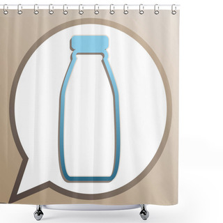 Personality  Milk Bottle Sign. Bright Cerulean Icon In White Speech Balloon A Shower Curtains