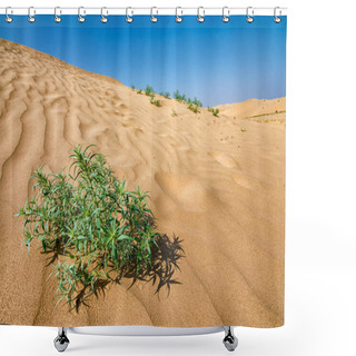 Personality  Kubuqi Desert In The Chinese Province Of Inner Mongolia, One Of The Biggest And Driest Deserts In China Shower Curtains