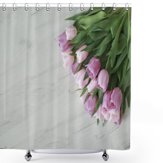 Personality  Purple Tulips On The Floor Top View  Shower Curtains
