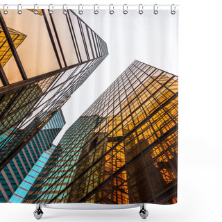 Personality  Low Angle View Of Skyscrapers Shower Curtains