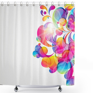 Personality  Abstract Background With Bright Circles And Teardrop-shaped Arch Shower Curtains