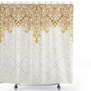 Personality  Seamless Border Vector Ornate In Eastern Style. Islam Pattern Shower Curtains